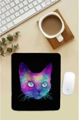 SonicTouch Bilek Destekli Kedili Siyah Dikdörtgen Pürüzsüz Yüzey Dikişsiz Mouse Pad 18x22cm - 1