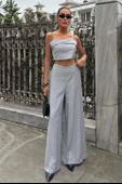 Crop Plazzo Pantolon Takım 10155-08 - 1