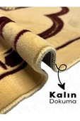 Buhara Tekstil Kabe ve Geometrik Desenli Altın Sarısı Kadife Seccade - 2