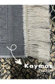 Buhara Tekstil Modern Desenli Şık Altın Sarısı Kadife Seccade - 3