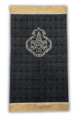 Buhara Tekstil Geometrik Siyah Dokuma Kalın Seccade - 1