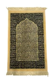 Buhara Tekstil Modern Desenli Şık Altın Sarısı Kadife Seccade - 1