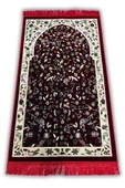 Buhara Tekstil Zümrüt Bahçe Kırmızı Dokuma Kalın Seccade - 1