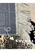 Buhara Tekstil Altın Sarısı ve Siyah Desenli Kadife Seccade - 3