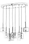AVONNI AV-60043-E-ELLIPSE-BF Eskitme Kaplama Modern Avize E14 Metal Cam 70x35cm - 3