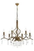 AVONNI AV-60394-6E Eskitme Kaplama Klasik Avize E14 Metal Kristal 80cm - 1