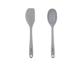 Tantitoni Renkli Silikon Büyük Kaşık Ve Spatula Seti Gri - 1