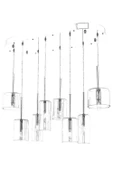 AVONNI AV-60043-ELLIPSE Krom Kaplama Modern Avize E14 Metal Cam 70x35cm - 2