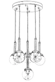 AVONNI AV-60216-6ET Eskitme Kaplama Modern Avize E27 Metal Cam 50cm - 3