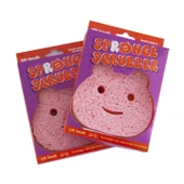 Everklean 2'li Spronge Scrubber Ayıcık Figürlü Çift Yüzeyli Bulaşık Süngeri Temizlik Süngeri Pembe 10x10 - 1