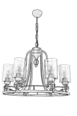 AVONNI AV-1597-6E Eskitme Kaplama Modern Avize E27 Metal Cam 62cm - 4