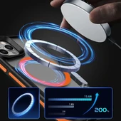 iPhone 11 Kılıf M-safe Şarj Özellikli Renkli Kenar Airbag Şeritli Lamer Kapak thumbnail 2