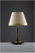 AVONNI HML-9046-1E Eskitme Kaplama Masa Lambası E27 Metal Ahşap Kumaş 35cm - 1