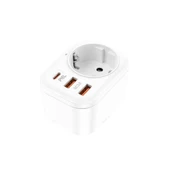 1 Priz 2 USB Çıkışlı Akıllı Priz - Şarj ve Elektrik Girişi Bir Arada, Kompakt Tasarım - 1
