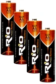 Rio 4lü AA R6P Kalın Kalem Pil Saat Pili Çinko Karbon Pil Zn-C 1.5V - 2