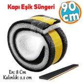 Yapışkanlı Kapı Altı Eşik Süngeri İnce Köpük Soğuk İzolasyon Bandı Fitili Toz Engelleme 90 cm 3 Adet - 1