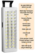 36 LED Şarjlı Işıldak POWER Lambası Otomatik Yanan Fener 2 Kademeli Elektrikli El Feneri 47733 - 3
