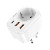 1 Priz 2 USB Çıkışlı Akıllı Priz - Şarj ve Elektrik Girişi Bir Arada, Kompakt Tasarım - 3