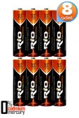 Rio 8li AA R6P Kalın Kalem Pil Saat Pili Çinko Karbon Pil Zn-C 1.5V - 1