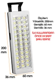 36 LED Şarjlı Işıldak POWER Lambası Otomatik Yanan Fener 2 Kademeli Elektrikli El Feneri 47733 - 4