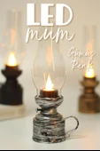 Led Mum Vintage Retro Gaz Lambası Tip Dumansız Pilli Alevli Dekoratif Yapay Mum Işıldak Gümüş 1037-5 - 2