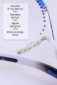 Deluxe 27 İnç Tenis Raketi Çantalı Yetişkin Tennis Racket L2 Grip 68 cm Mavi 527 - 3
