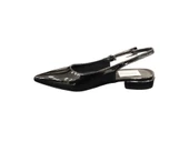 Ventes 924479Z Dar Kalıp Sivri Burun 3 cm Kalın Taban Arkası Açık Tek Bant Kadın Şık Babet Ayakkabı - 6