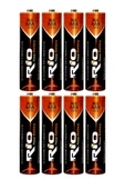 Rio 8li AAA R03 İnce Kalem Pil Kumanda Pili Çinko Karbon Pil Zn-C 1.5V - 2