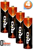 Rio 4lü AA R6P Kalın Kalem Pil Saat Pili Çinko Karbon Pil Zn-C 1.5V - 1
