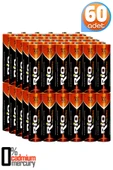 Rio 60lı AA R6P Kalın Kalem Pil Saat Pili Çinko Karbon Pil Zn-C 1.5V - 1