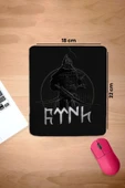 SonicTouch Bilek Destekli Savaşçı Türk Siyah Dikdörtgen Pürüzsüz Yüzey Dikişsiz Mouse Pad 18x22cm - 2