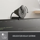 Logitech BRIO 300 Full HD 1080p Gizlilik Kapaklı Mikrofonlu Web Kamerası - Siyah - 5