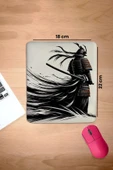 SonicTouch Bilek Destekli Samuray Siyah Beyaz Dikdörtgen Pürüzsüz Yüzey Dikişsiz Mouse Pad 18x22cm - 2