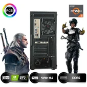 HYPER ROCKET Peak HRA323050 Ryzen 7 8700F 32GB Ram 1TB Nvme M.2 SSD RTX3050 8GB Masaüstü Oyuncu Bilgisayarı - 5