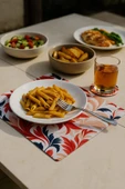 Valerine Life Kırmızı Yaprak Desenli Amerikan Deri Kaymaz Yıkanabilir Servis Altlığı 12 Parça 6 Kişilik - 2