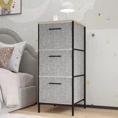 Çocuk Dolabı 3 Çekmeceli Büyük Boy Komodin Sehpa Gri 1621 - 1