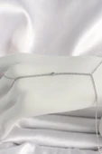 Pirinç Gümüş Renk Su Yolu Zirkon Taşlı Mavi Taş Detaylı Kadın Şahmeran - TJ-SN620 - 1