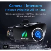 Q28-2X motosiklet kask Bluetooth interkom su geçirmez 1080P Hd sürüş kaydedici kablosuz kamera - 3
