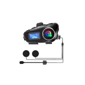 Q58-MAX Radyolu 2 Kişi Bağlantılı Bluetooth Kask Kulaklık Ekranlı Fenerli Müzik ve Telsiz Intercom - 1