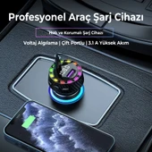 RGB Işıklı 5.3 Bluetoothlu 30W USB Type C Hızlı Şarjlı Araç Kiti - MP3 Çalar, Eller Serbest Modlu - 2