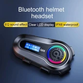 Q08 5.3 Uyumlu Motosiklet Kask Kulaklık Intercom Işıklı Motorsiklet Interkom - 2