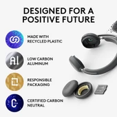Logitech Zone 950 Hibrit ANC Bluetooth USB-C USB-A özellikli Premium Gürültü Önleyici Kulaklık - 6