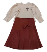 ÇİÇEKLİ PİLELİ ETEKLİ KIZ TAKIM - 1