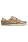 Kadın Vegan Deri Bej Sneakers - The Wise Owl Tasarım - 6