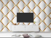 3D Beyaz Altın Panel Duvar Kağıdı Baskı thumbnail 3