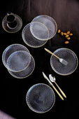 TABAK EVİ Altın Yaldız Cam Pasta Tabağı 16cm 6 lı 2492 thumbnail 6