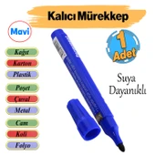 Kalıcı Çıkmaz Koli Kalemi Suya Dayanıklı İşaretleme Markalama Mavi Kalem Metal Cam Çuval Folyo - 1