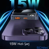 ScHitec 22.5W Magsafe Kablosuz ve Dijital Ekranlı 10000mAH Powerbank Beyaz - 7