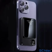 ScHitec 22.5W Magsafe Kablosuz ve Dijital Ekranlı 10000mAH Powerbank Beyaz - 6