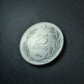 Escoines Koleksiyon 399636801591ccb389 1974 Akmonital 25 Kuruş ÇT/ÇÇT+ Eski Madeni Para thumbnail 3